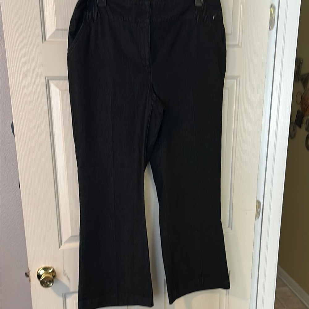 NWT Apostraphe Black Ankle Kick Flare Pants